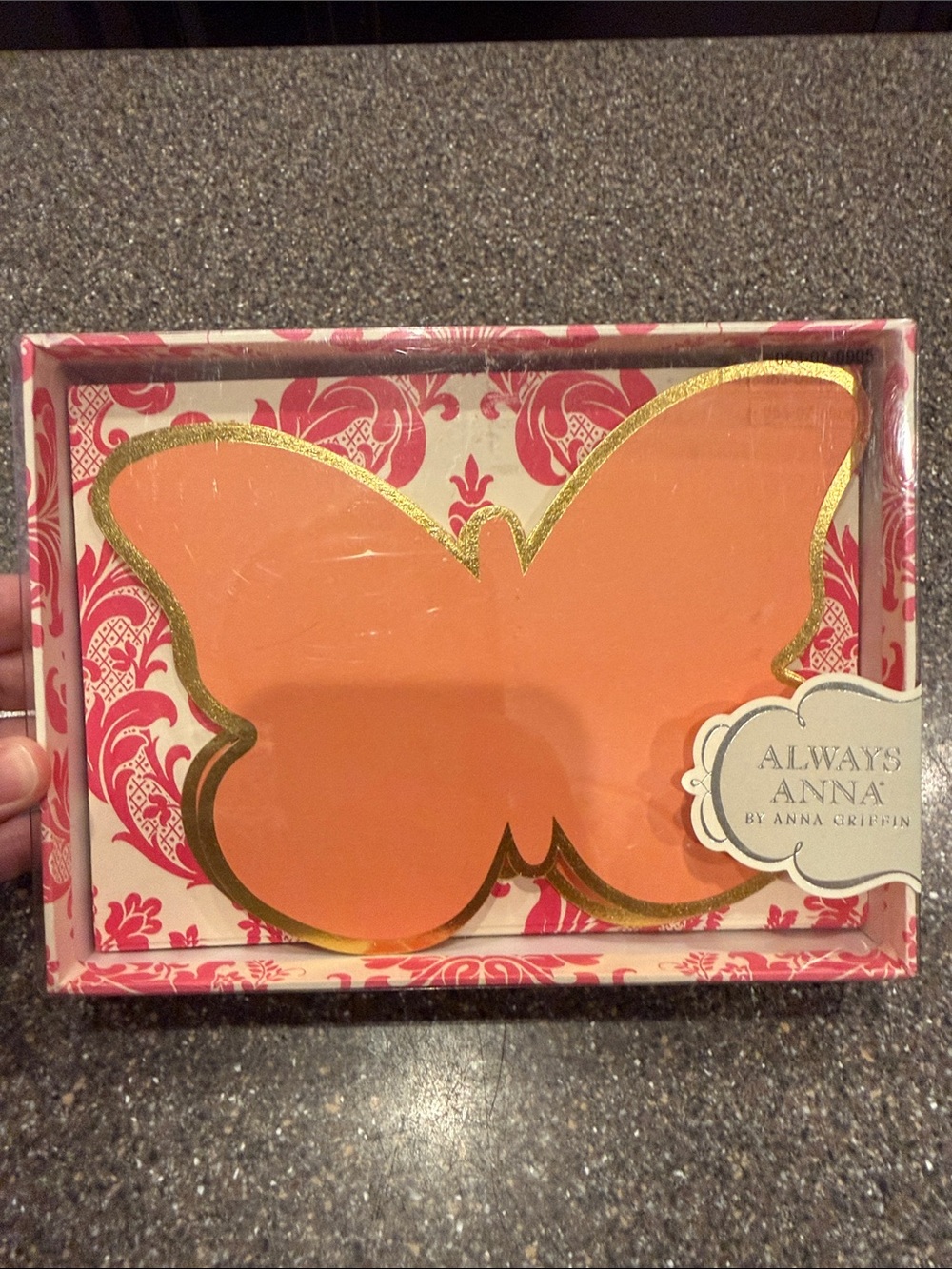 Always Coral Butterfly Decorative Tray